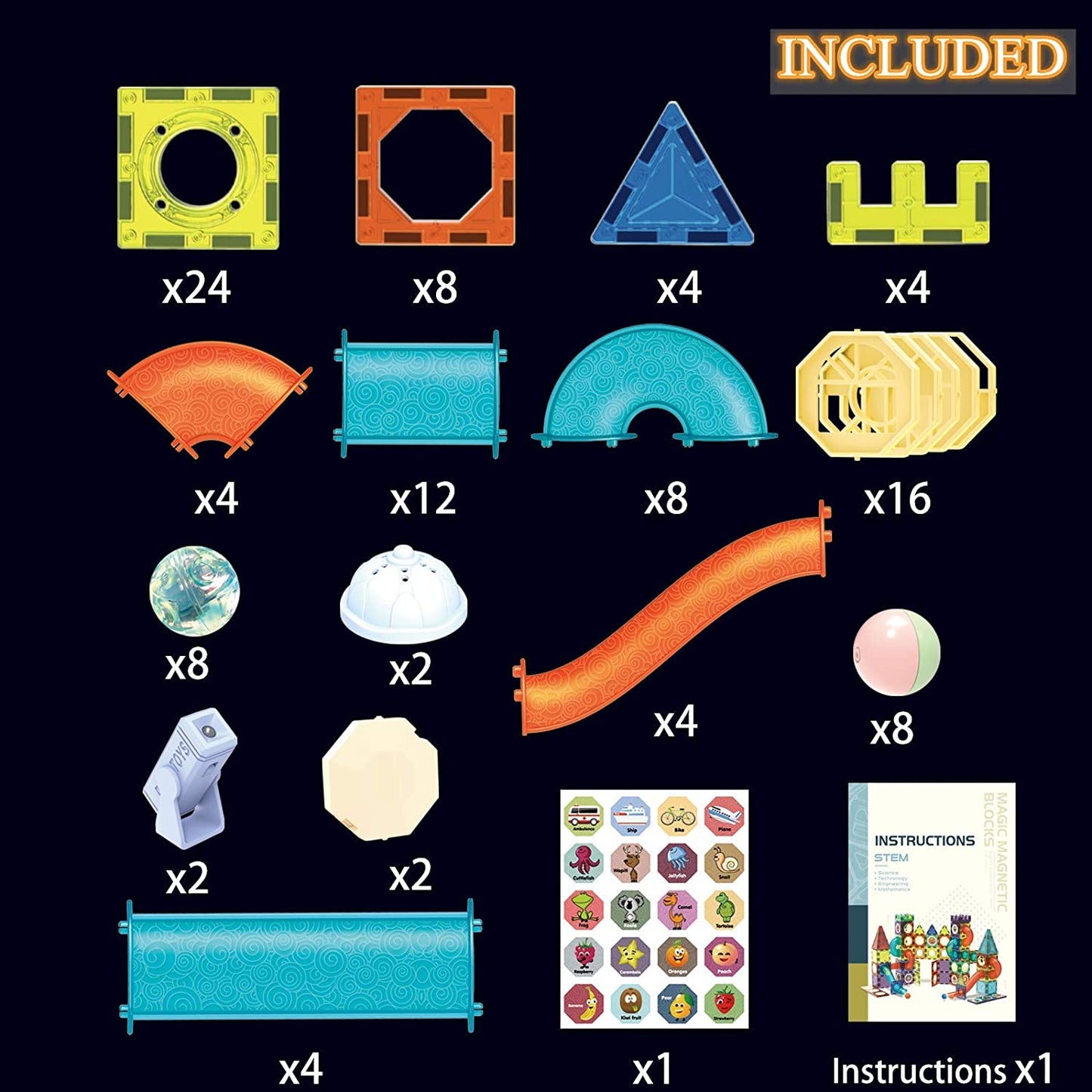 Glowing Magnetic Building Blocks
