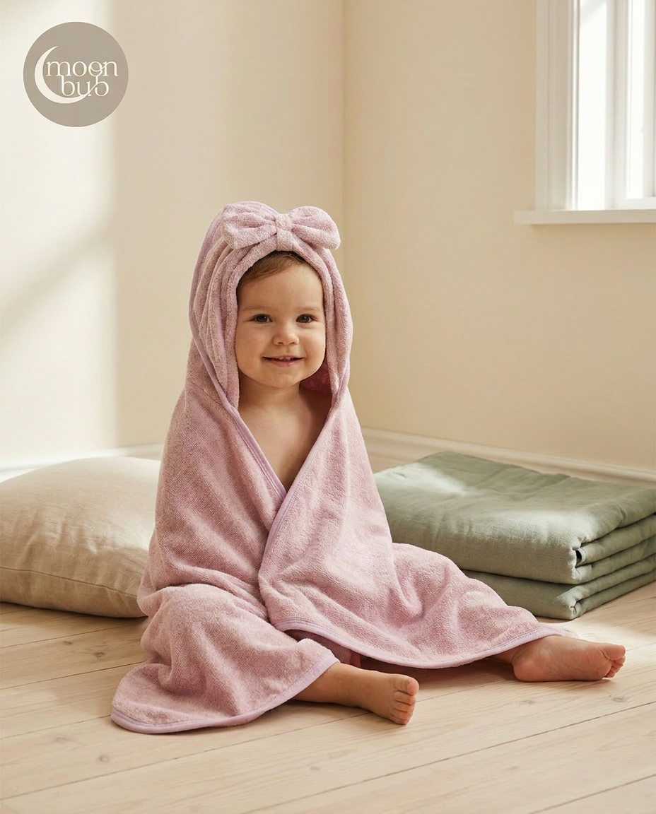 Bow Bamboo Terry Hooded Towel