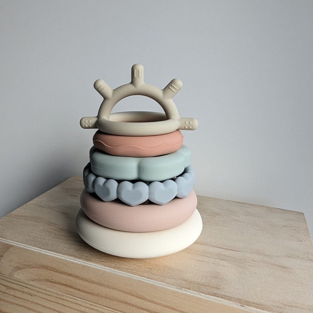 Silicone Stacking Ring Tower Toy Set (6pc)