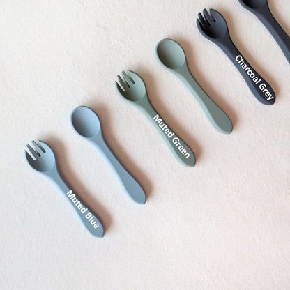 Silicone Utensil Set (Fork and Spoon)